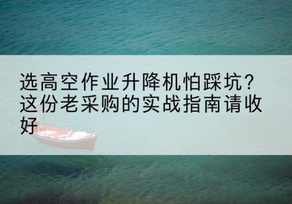 临渭高空作业升降机厂家推荐-选高空作业升降机怕踩坑？这份老采购的实战指南请收好