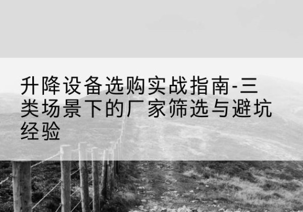 临渭移动式升降机厂家推荐-升降设备选购实战指南-三类场景下的厂家筛选与避坑经验